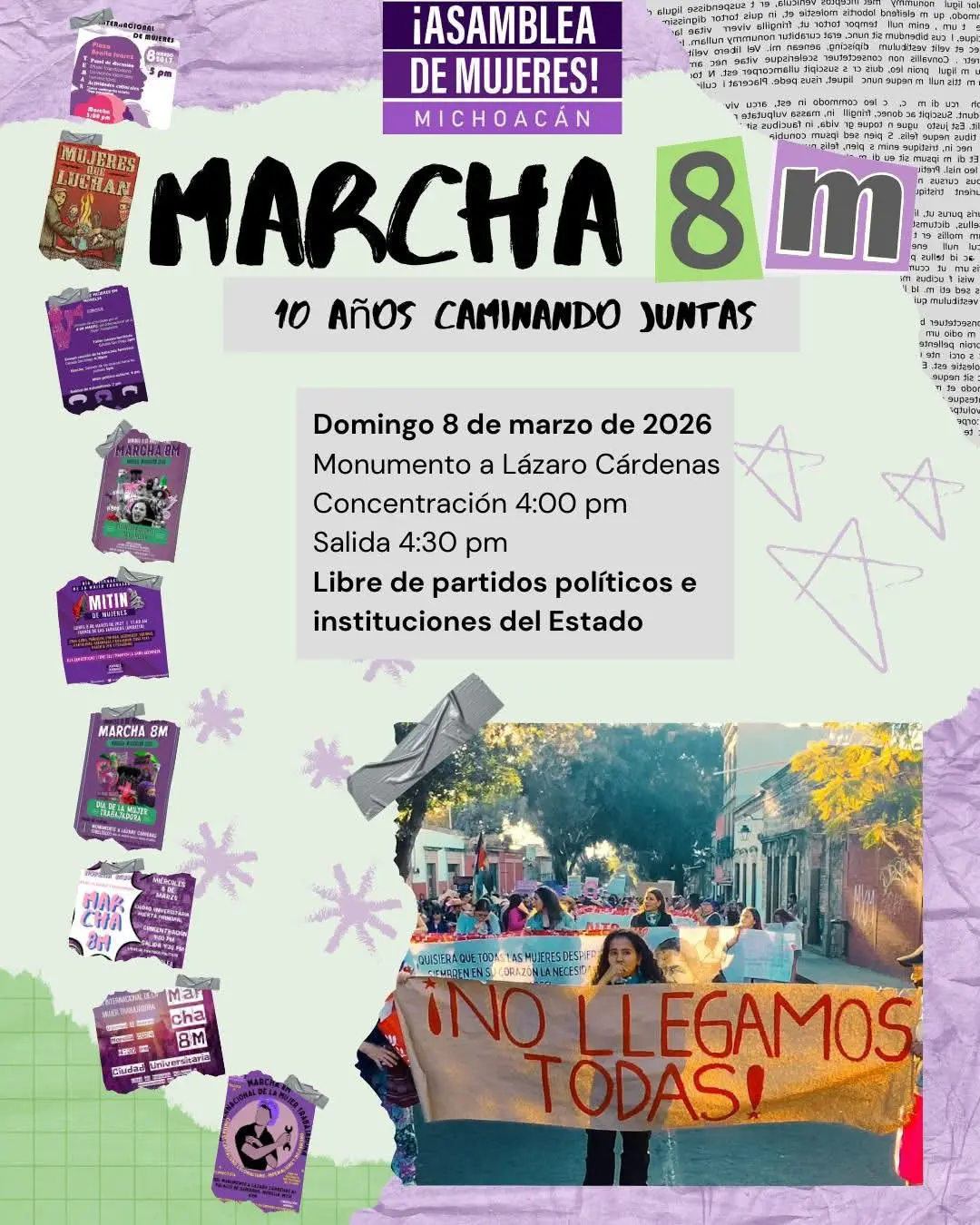 10 años de lucha y encuentro: la Asamblea de Mujeres Michoacán vuelve a las calles