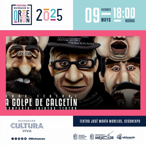 ‘A golpe de calcetín’, teatro para niños en Festival Michoacán de Origen
