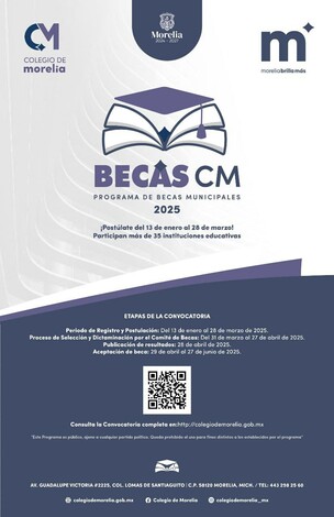  Abierta, convocatoria a Becas del Colegio de Morelia