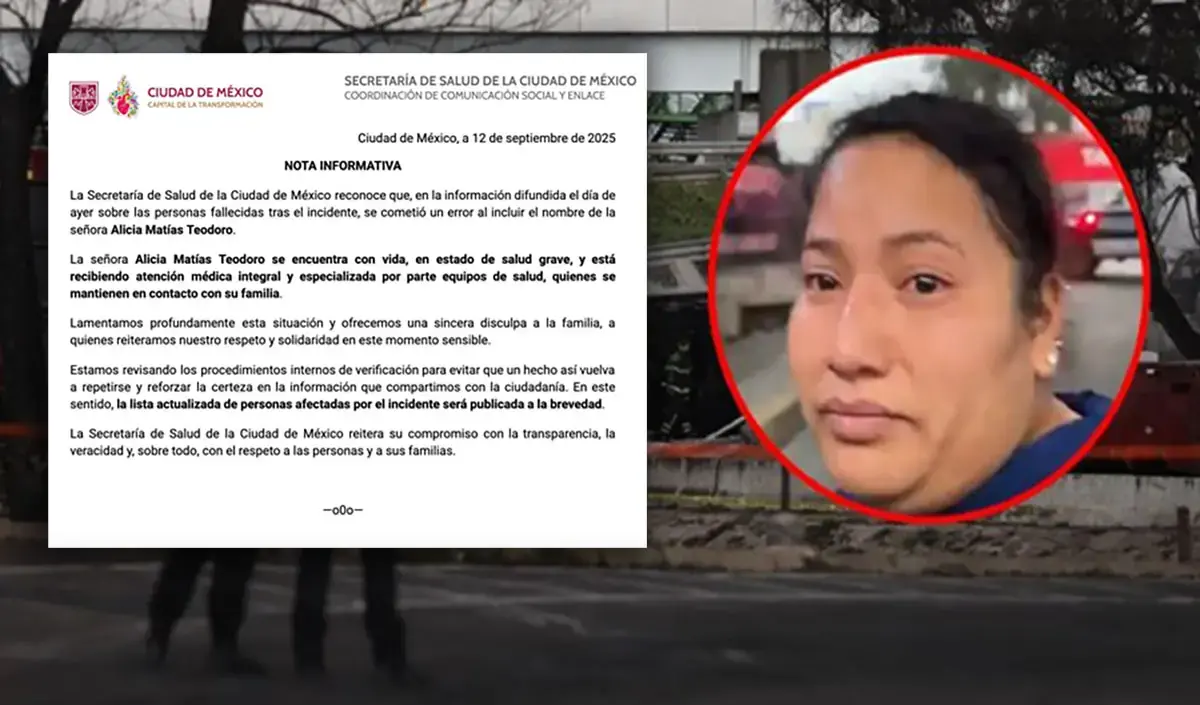 Abuela que salvó a su nieta de la explosión en Iztapalapa sigue viva, rectifica la Secretaría de Salud de CDMX