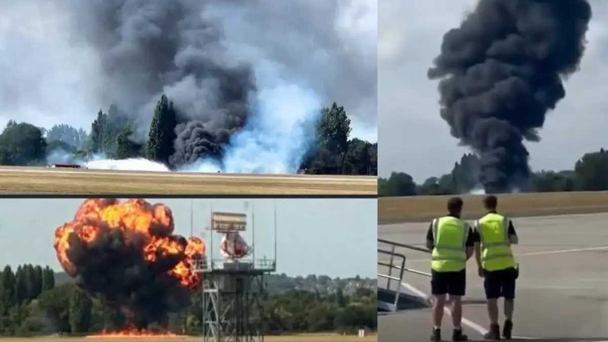 Accidente en aeropuerto de Inglaterra: avión se estrella