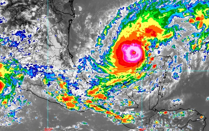 Alerta roja en Yucatán por avance del huracán Milton