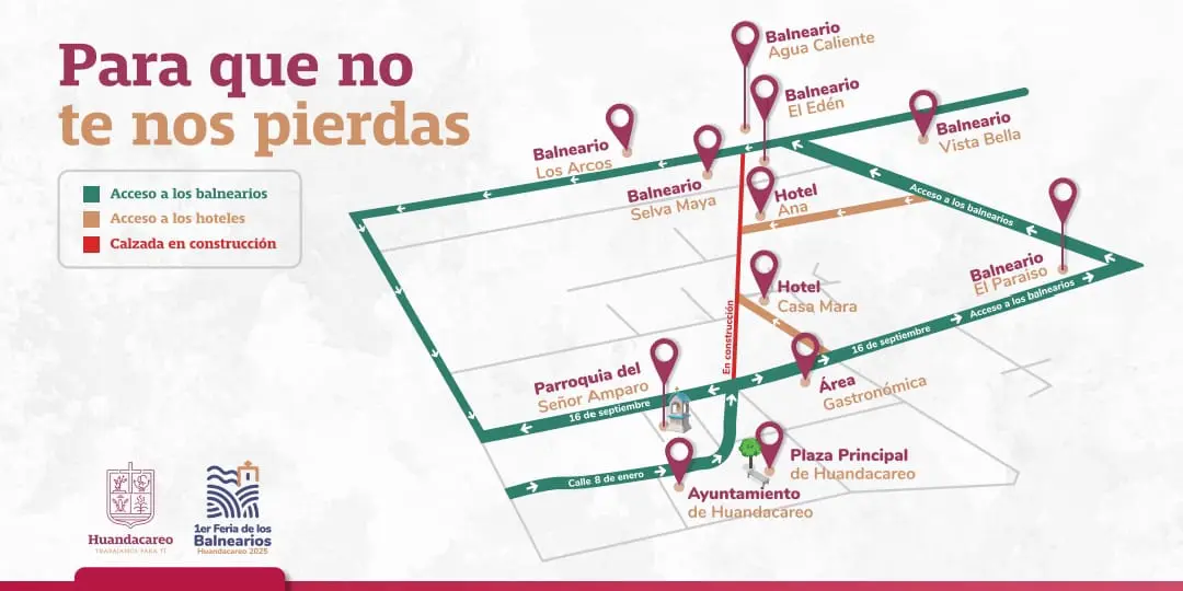 Alexis Velázquez presenta mapa turístico de la 1era Feria de los Balnearios en Huandacareo