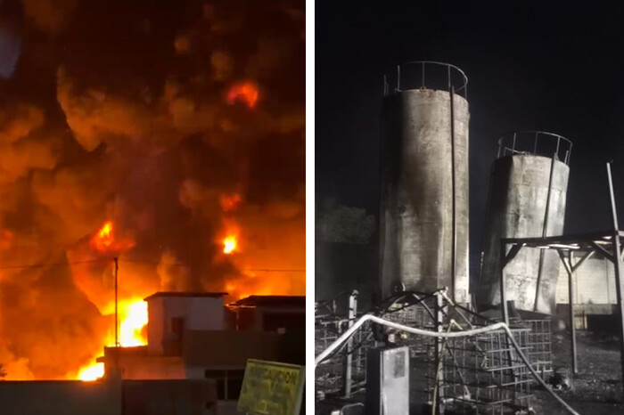 Arde planta de biodiesel, en Condémbaro; bomberos apagan el fuego