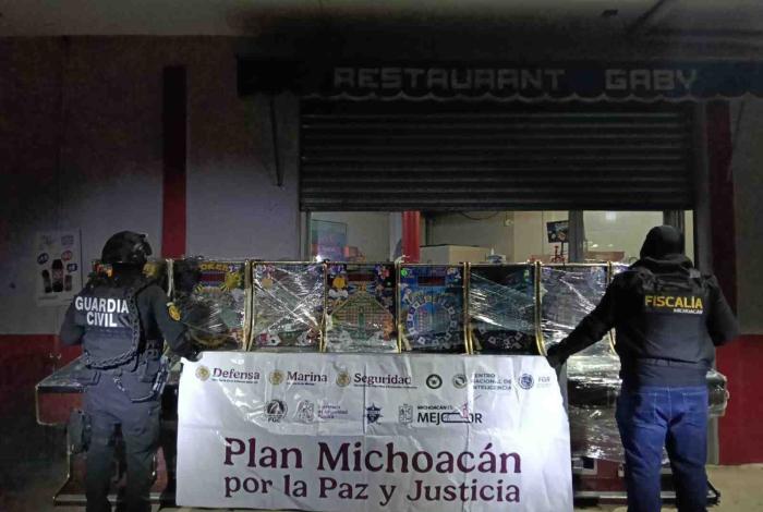 Aseguradas 107 máquinas tragamonedas en Maravatío: SSP