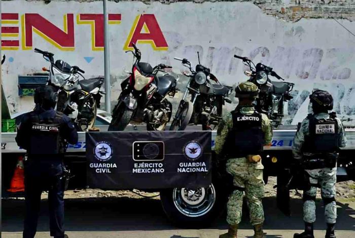  Aseguran 4 motos abandonadas durante operativo en Apatzingán