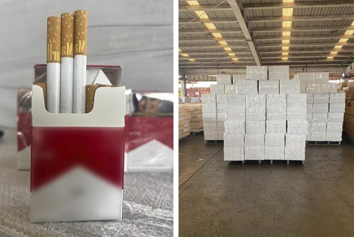 Aseguran más de 554 mil cajetillas de cigarros de contrabando declaradas como “lámparas” en Lázaro Cárdenas