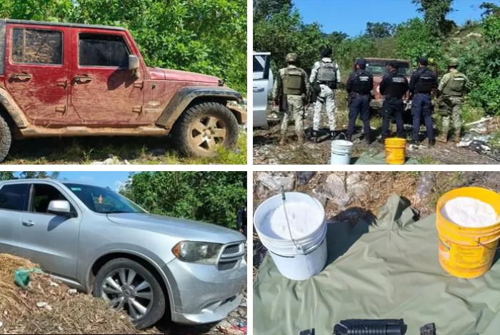 Aseguran vehículos y droga tras operativo en Ziracuaretiro; no hay detenidos