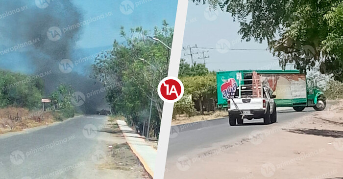 Bloquean carreteras y queman vehículos en Buenavista