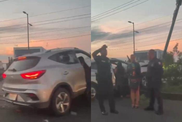 Camioneta choca contra árbol y poste metálico en avenida Madero Poniente, en Morelia