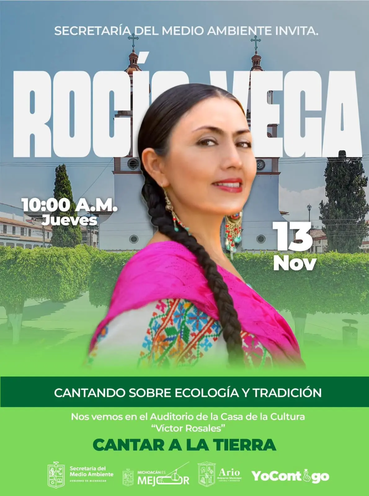 Cantante Rocío Vega ofrecerá concierto “Cantar a la tierra” en Ario