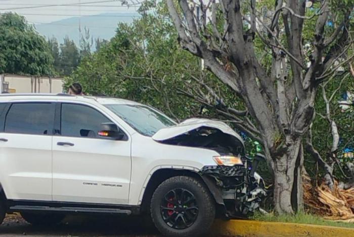 Choca contra árbol en el libramiento Paseo de la República