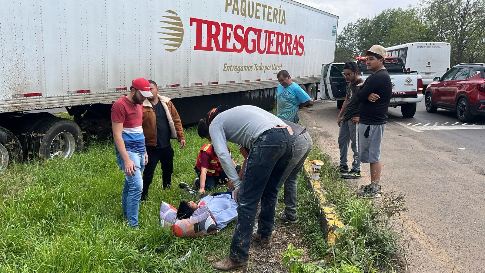 Choque de tráiler en la Morelia-Pátzcuaro