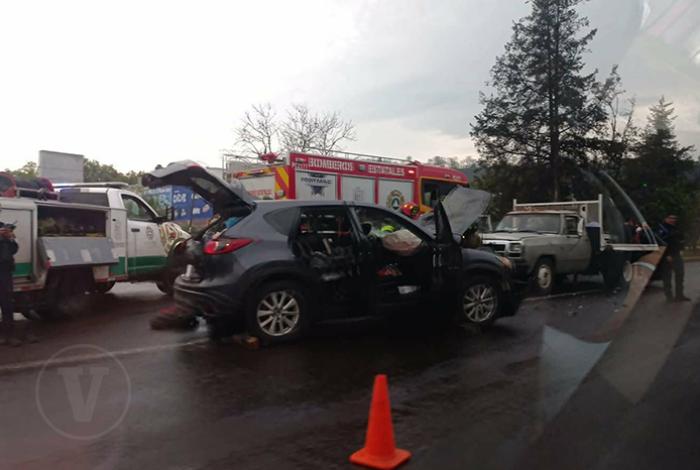 Choque en la carretera Morelia-Pátzcuaro deja cinco heridos