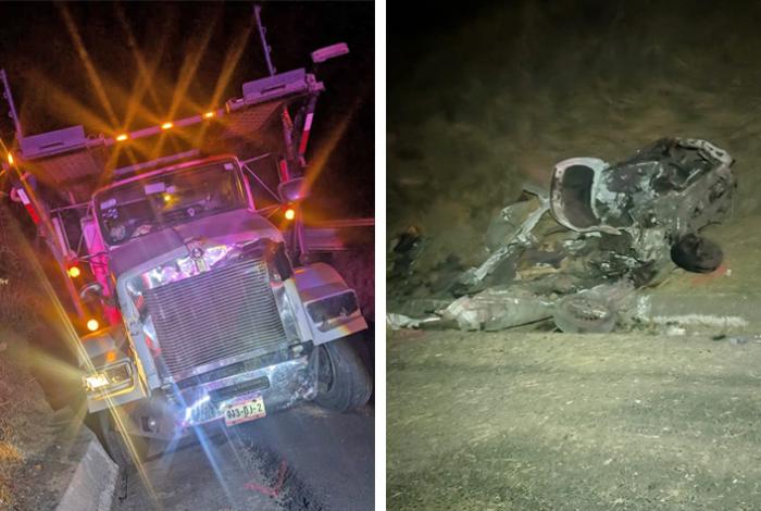 Choque frontal en la Siglo XXI deja un fallecido y un vehículo destrozado