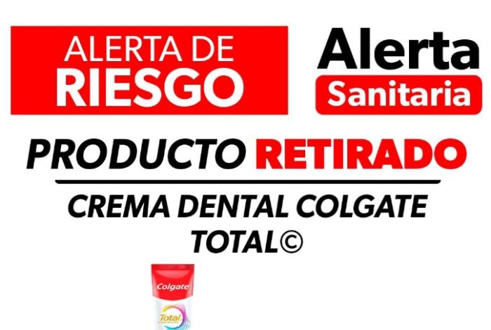 Cofepris emite aviso de riesgo del producto Colgate Total Prevención Activa CLEAN MINT