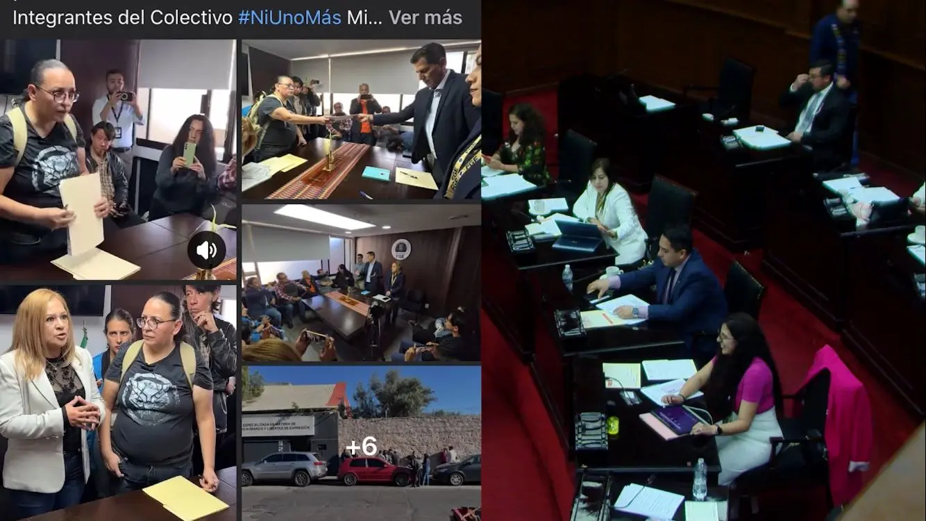 Colectivo Ni UNo Más irrumpe la lectura de la orden del día en el congreso