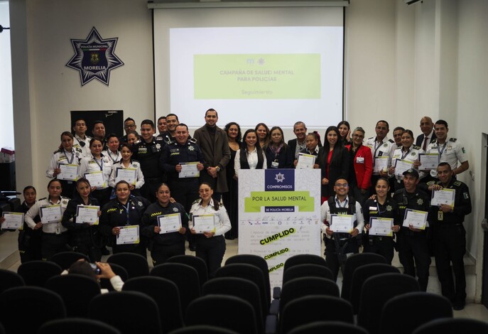 Compromisos cumplidos: Policía Morelia refuerza salud mental de sus oficiales con colaboración interinstitucional