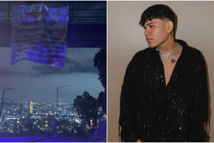 Con manta amenazan a Junior H para que no se presente en Tijuana