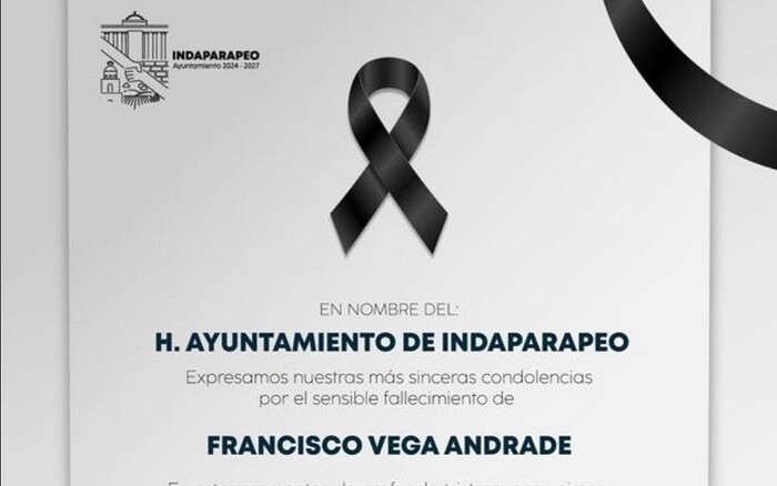  Confirman la muerte de Francisco Vega Andrade en Indaparapeo