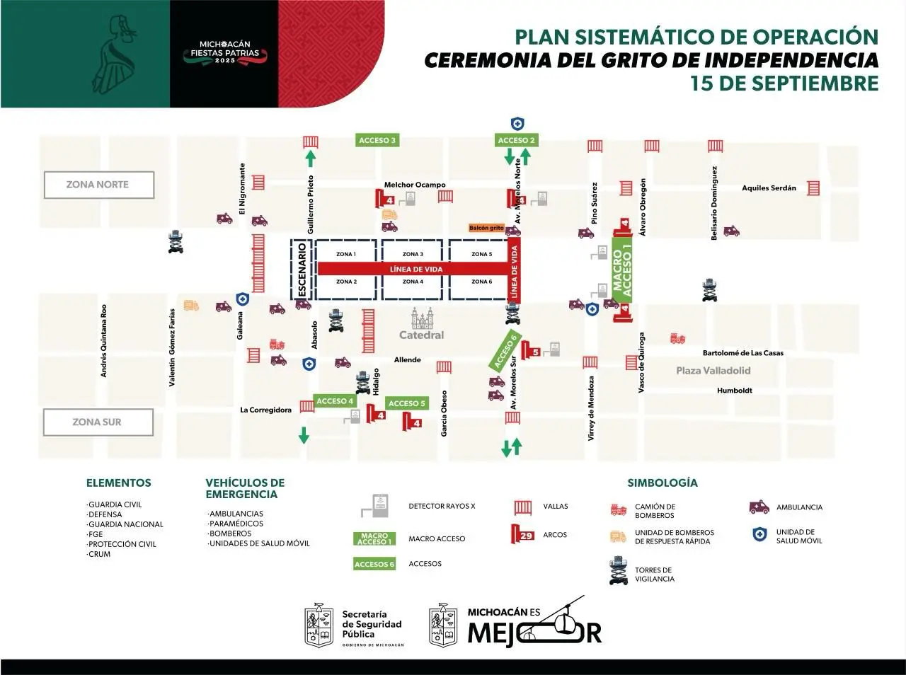Conoce los accesos y cierres viales para las fiestas patrias en el centro de Morelia: SSP