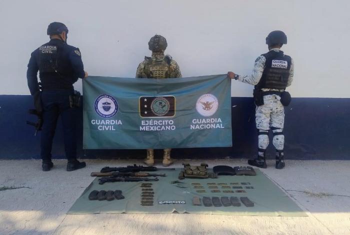 Dentro del Plan Paricutín, SSP y Defensa detienen a 2 en posesión de armas largas en Apatzingán