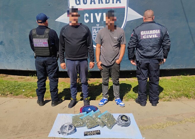  Detiene SSP a 2 personas con cerca de 3 kilos de mariguana