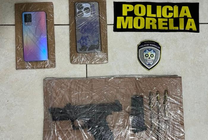 Detienen a hombre de 22 años tras intentar forzar domicilio y portar arma de fuego, en Morelia