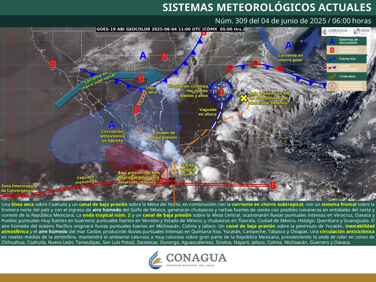 Durante este miércoles se pronostican lluvias puntuales en Michoacán
