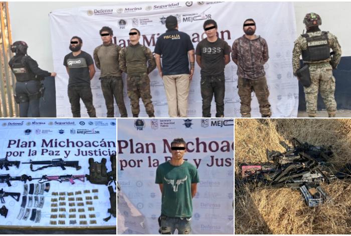 Ejército y Guardia Civil aseguran a 6 personas, armas, cartuchos y equipo táctico en Buenavista