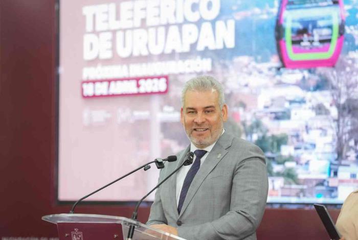 El 18 de abril se inaugurará el teleférico de Uruapan: Bedolla