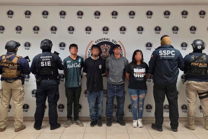 Ellos son los tres hombres y una mujer, presuntos secuestradores de comerciante en Morelia