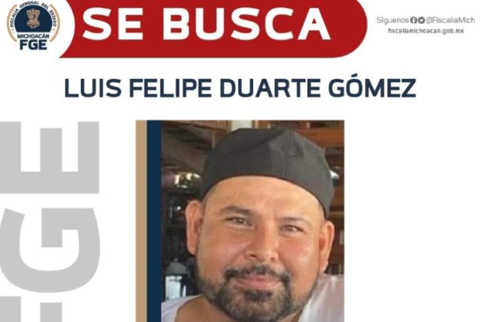 Emite FGE recompensa para detener a Luis Felipe Duarte Gómez, por secuestro de Maritza y posible feminicidio