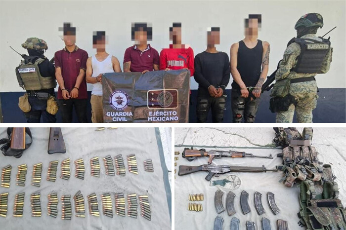 En Buenavista detienen a 6 venezolanos en posesión de fusiles, cartuchos y cargadores