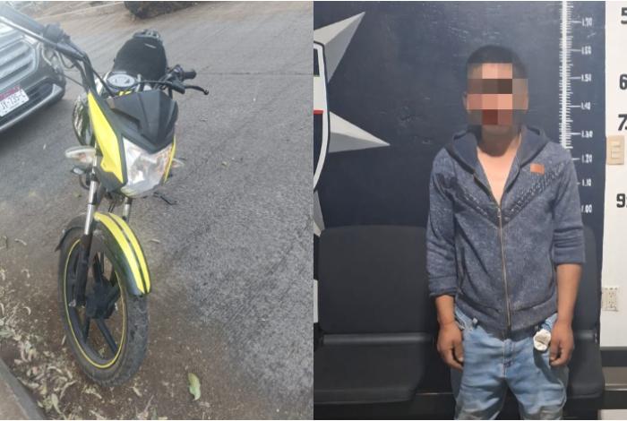 En minutos Guardia Civil frustra robo de moto y detiene a un presunto implicado, en Tacámbaro