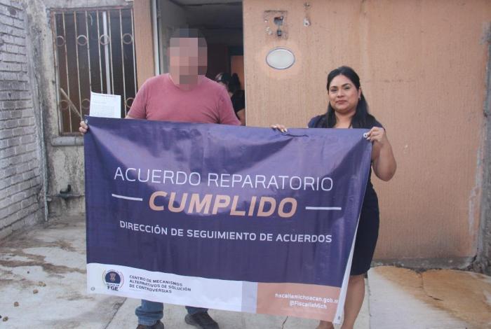 En Morelia, celebra CMASC acuerdo reparatorio y restituye inmueble a su propietario