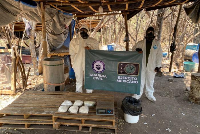 En operativo SSP y Defensa desmantelan laboratorio de drogas sintéticas en Parácuaro