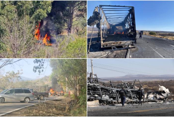 Este lunes siguen los bloqueos y quemas de carros en varios puntos del estado