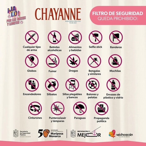  Estos son los objetos que no podrás ingresar al concierto de Chayanne