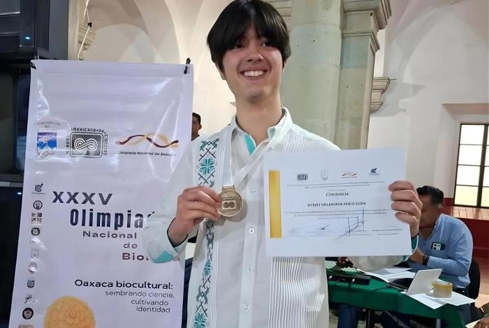 Estudiante del Cecytem Peribán gana medalla de oro en olimpiada nacional de Biología