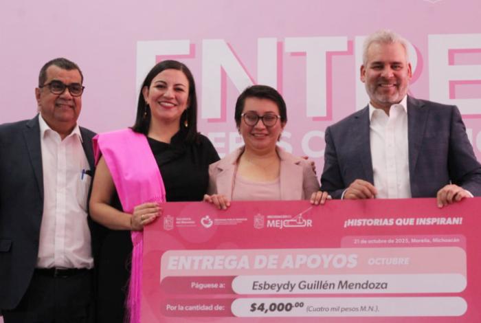 Garantizados tratamientos a mujeres con cáncer; Bedolla entrega mil 770 apoyos