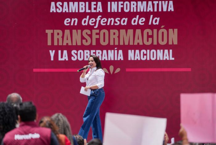 Gladyz Butanda activa asamblea en defensa de la transformación y la soberanía nacional, en Morelia