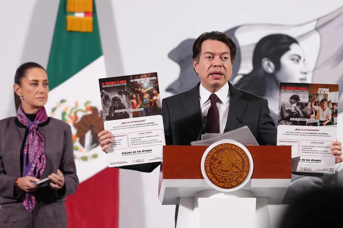  Gobierno de México presenta campaña antidrogas: “Aléjate de las drogas, el fentanilo te mata”