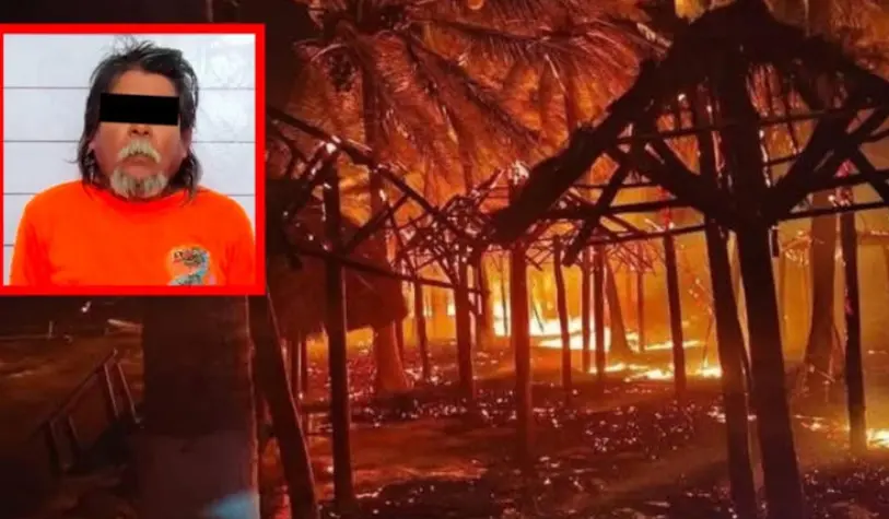 Golpe al turismo en Mahahual: arrestan a hombre vinculado con incendio que arrasó estructuras de playa