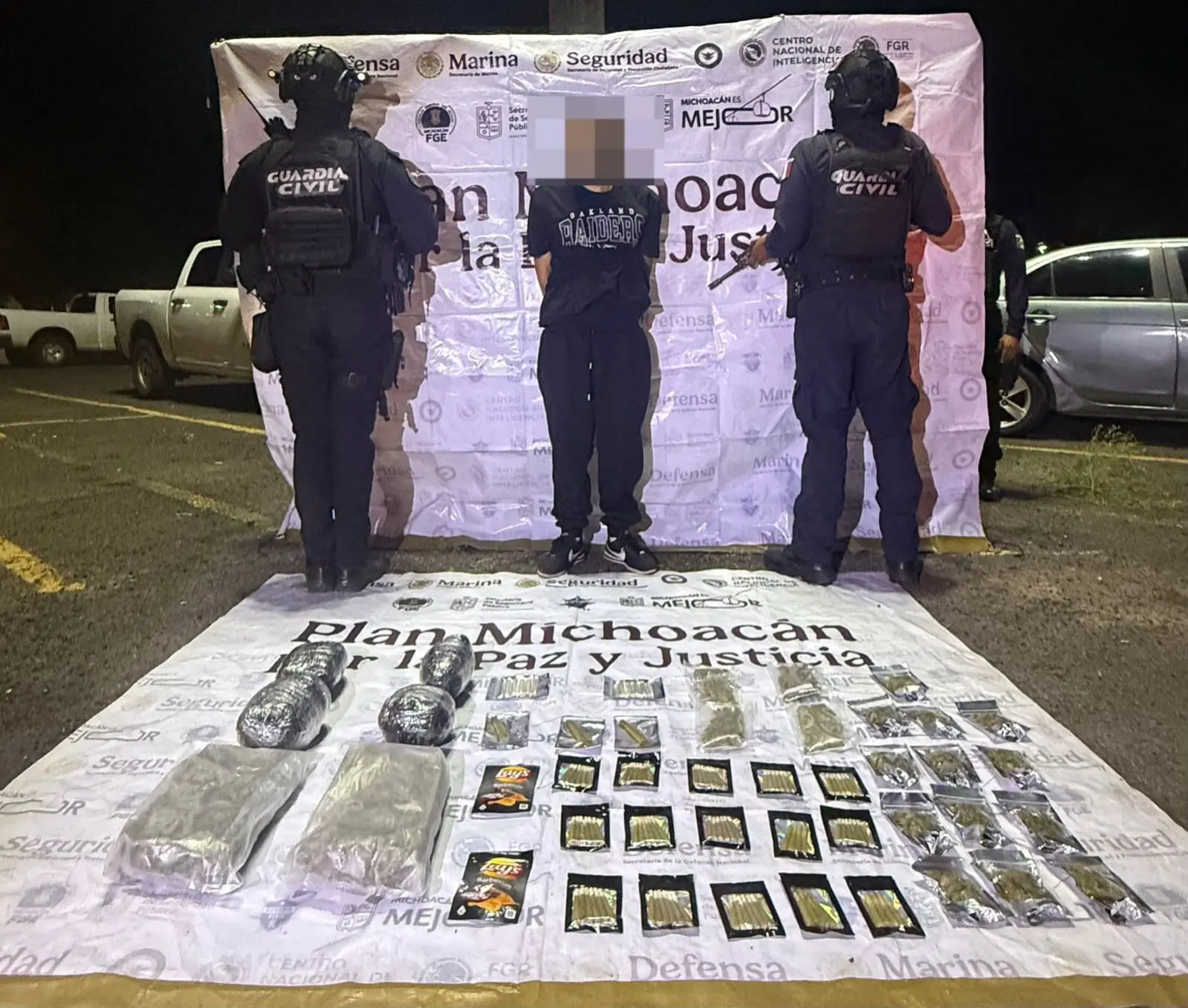 Guardia Civil asegura más de 3.5 kg de droga y detiene a un hombre en Morelia
