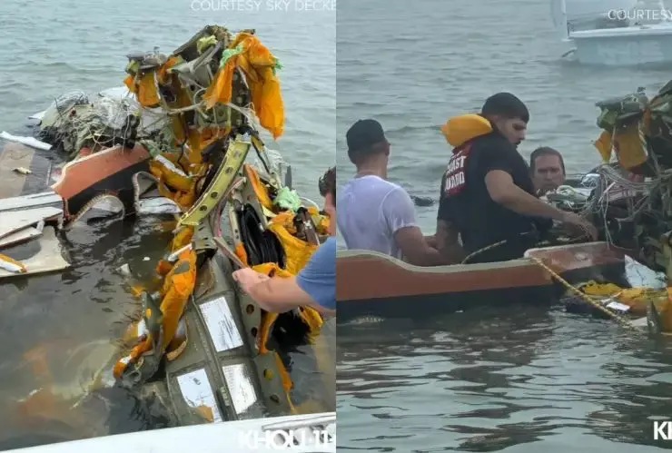 Hallan al último pasajero tras el desplome de una aeronave médica en Galveston Bay