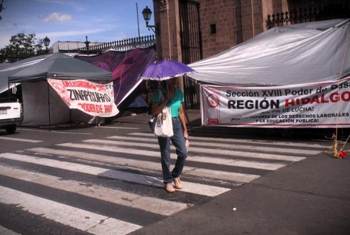 Hoy poder Base marcha desde Casa Michoacán hacia el centro; mañana amplían plantón y toman el SAT