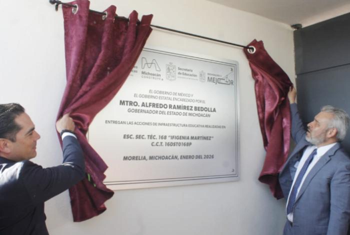 Inaugura Bedolla secundaria en Villas del Pedregal; se impulsa educación de más de 800 alumnos