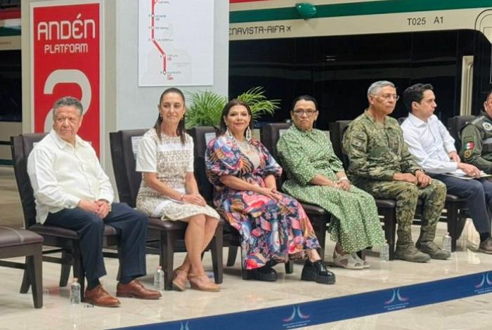 Inaugura Sheinbaum tramo de Tren que conecta la CdMx con el AIFA