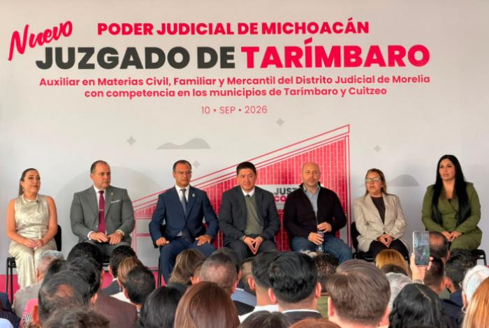 Inauguran juzgado en Tarímbaro; atenderá asuntos civiles, familiares y mercantiles a partir del 15 de septiembre